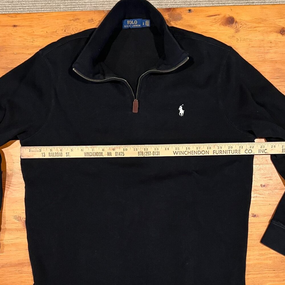 Polo Quarter Zip Black Cotton - Large - Picture 2 of 2